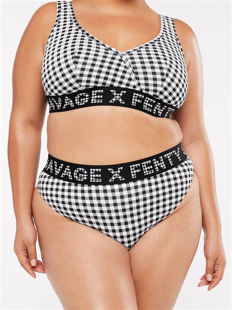 Forever Savage High Leg Bikini In Black White Savage X Fenty France