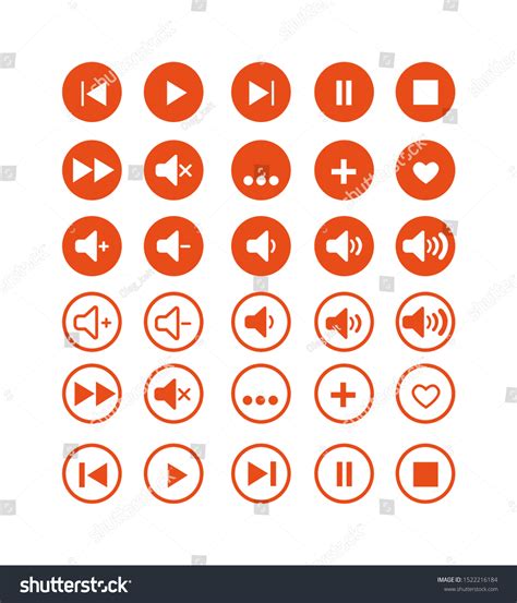 Vektor Stok Music Player Buttons Play Icon Pause Tanpa Royalti