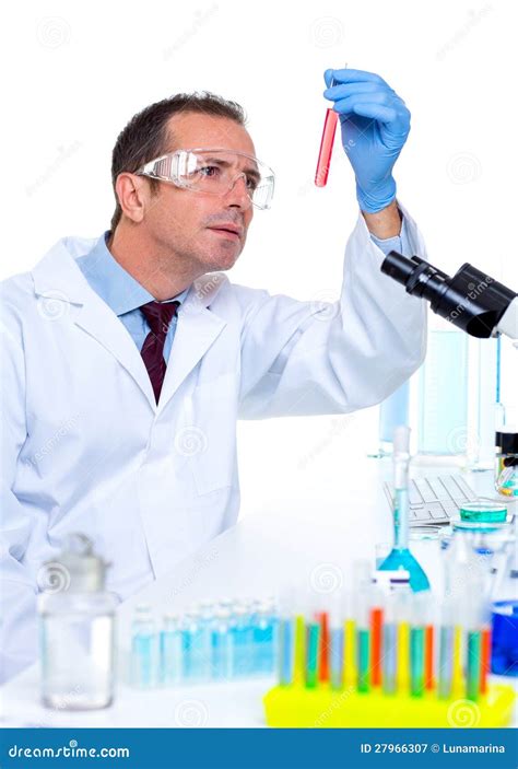 Laboratory Scientist Working At Lab With Test Tubes Royalty Free Stock