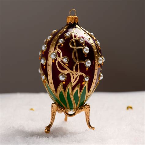 FABERGÉ EGG WITH LILY OF THE VALLEY PATTERN – Miss Christmas