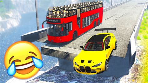 Cars Vs Broken Bridge 😱 Beamng Drive Crashes Youtube