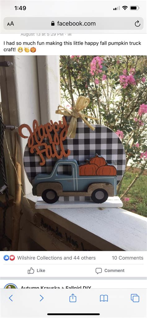 Pin By Karin Qualls On Crafts Truck Crafts Happy Fall Fall Pumpkins