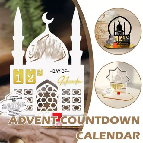 RAMADAN COUNTDOWN CALENDAR Acrylic Eid Mubarak Ornament Islamic Muslim