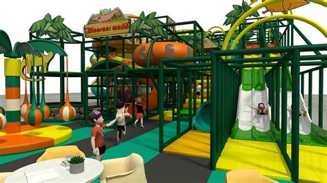 Large Dinosaur Themed Indoor Playground Structure Gym Indoor
