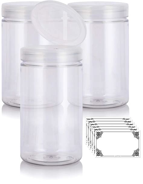 Clear Large Oz Pet Plastic Bpa Free Refillable Jar With Clear