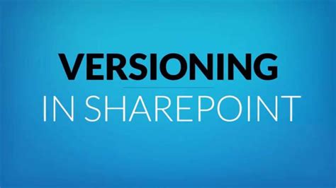 How To Use Versioning In Microsoft Sharepoint One Minute Wednesday Youtube