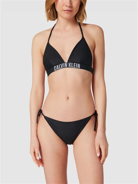 Kup Online Calvin Klein Underwear Top Bikini Z Detalem Z Logo Model Intense Power Czarny