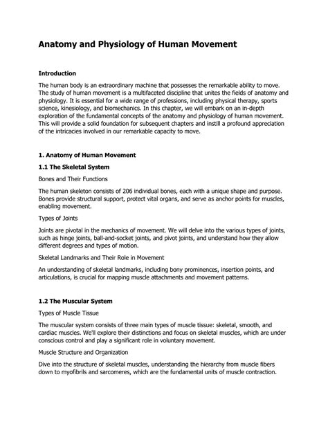 SOLUTION: Anatomy and physiology of human movement - Studypool