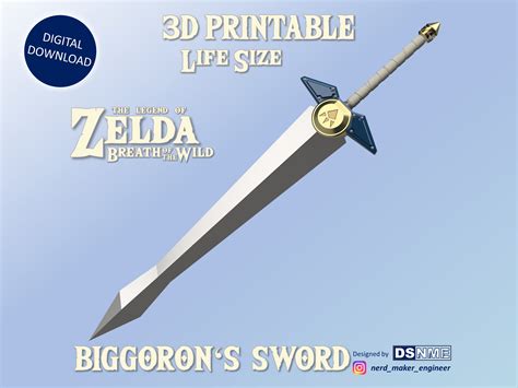 Biggoron Sword From Zelda Breath Of The Wild Life Size Stl Files For 3d