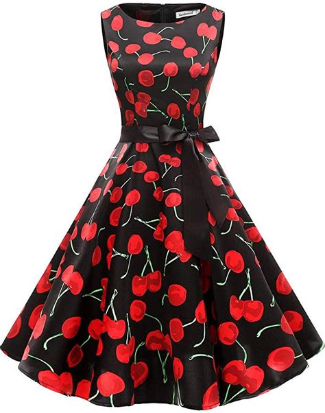 Gardenwed Damen Er Vintage Cocktailkleid Rockabilly Retro Schwingen