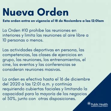 En el Condado Dane se prohíbe reuniones en interiores y se limita