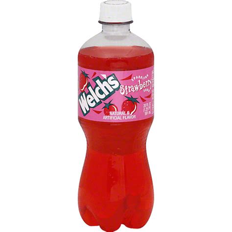 Welchs Soda Strawberry Soda 20 Oz Plastic Bottle Soft Drinks