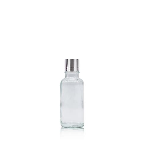 Ml Clear Glass Dropper Bottle Silver Aluminium Cap Some Bottle