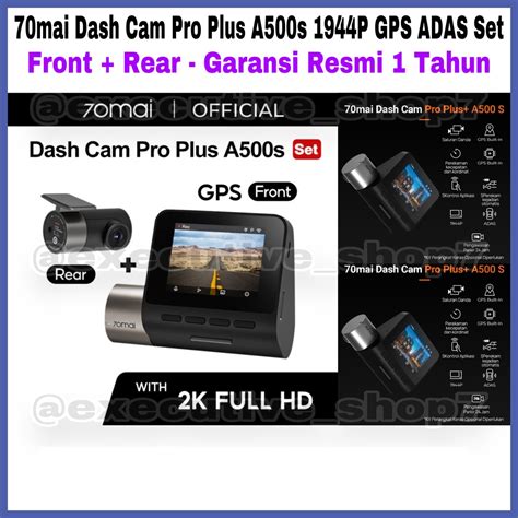 Jual 70mai Dash Cam Pro Plus A500s 1944P GPS ADAS Set Front Rear