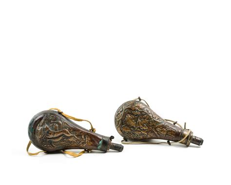 Pair Of 19th Century Copper Powder Flasks Witherells Auction House