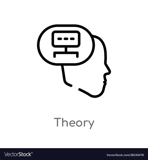 Outline Theory Icon Isolated Black Simple Line Vector Image