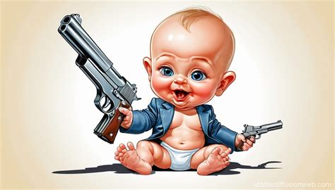 Baby With A Gun Stable Diffusion Online