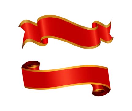 Red Ribbon Banner Hd Transparent Set Red Ribbon Banner Red Ribbon