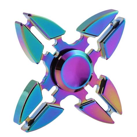 Fidget Spinner Metalico Aluminio Color Tornasol Arcoiris En