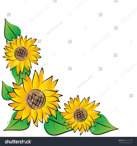 Sunflower Corner Decoration Stock Vector 221431759 : Shutterstock