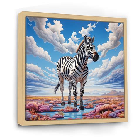 Designart Surreal Zebra Dreams Ii Animals Zebra Framed Canvas Print