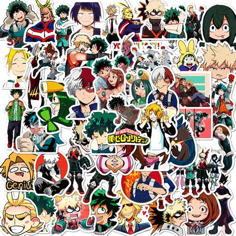 My Hero Academia Series 01 Anime Cartoon Stickers 50pcsset Midoriya Izuku Bakugou Katsuki