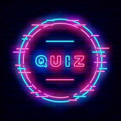 Neon Sign Quiz Frame Stock Illustrations Neon Sign Quiz Frame