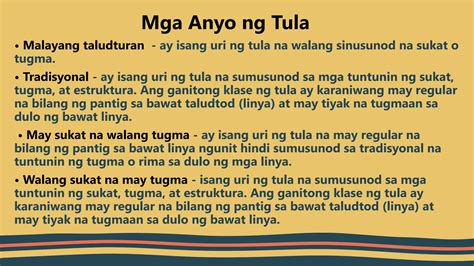 Kahulugan At Mga Katangian Ng Isang Tula Ppt