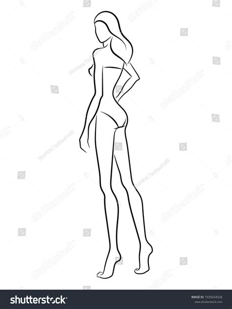 Silhouette Beautiful Nude Woman Vector Illustration Stock Vector Royalty Free 1935654928