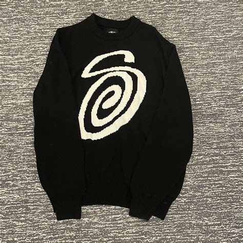 Stussy S Logo Knit Size Medium Super Fire Piece Depop