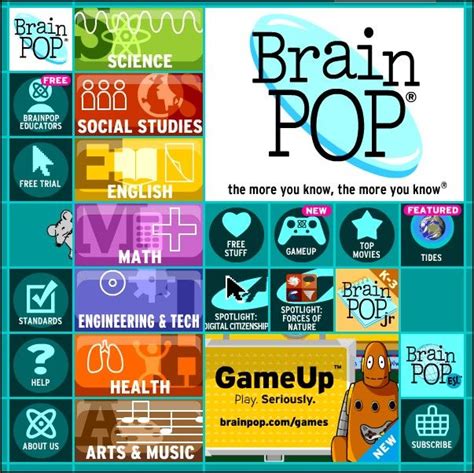 BRAINPOP | Educational websites, Education, Educational websites for kids