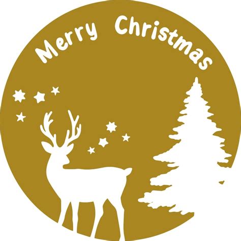 Premium Vector Christmas Deer Christmas Landscape Illustration