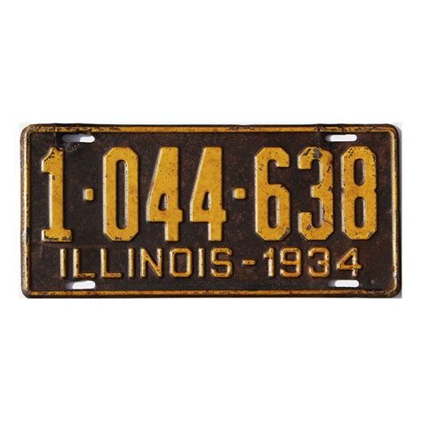 1934 Illinois License Plate 1044638 Real Il License Plate