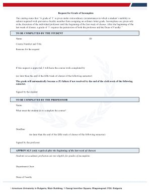 Incomplete Grade Request Letter Fill Online Printable Fillable