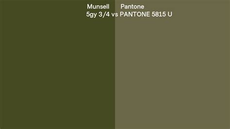 Munsell 5gy 3/4 vs Pantone 5815 U side by side comparison