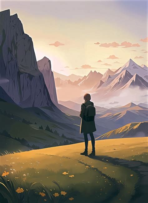 Download Hiker Wanderer Painting Royalty Free Stock Illustration