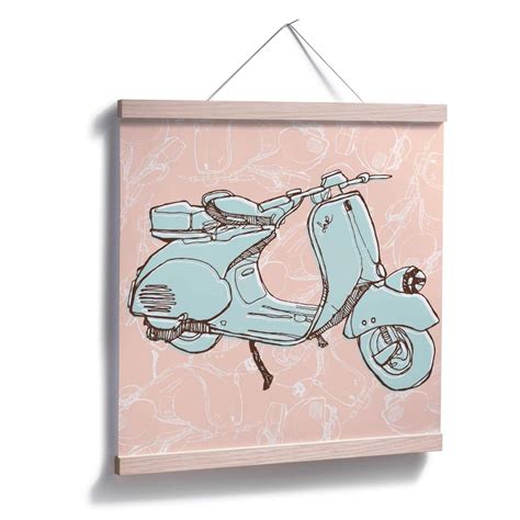 Poster Illustrated Vespa Wall