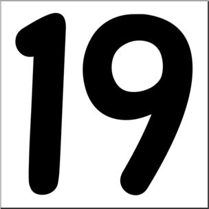 number nineteen clipart