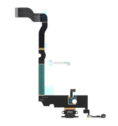 Flex Conector De Carga Microfono Iphone Xs Max Negro Repue