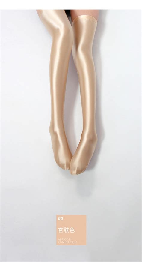 Satin Silk Shiny Lycra Glossy Opaque Knee Socks Tights Sexy Stockings