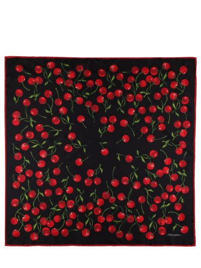 Cherries Printed Silk Twill Foulard Dolce Gabbana Women Luisaviaroma