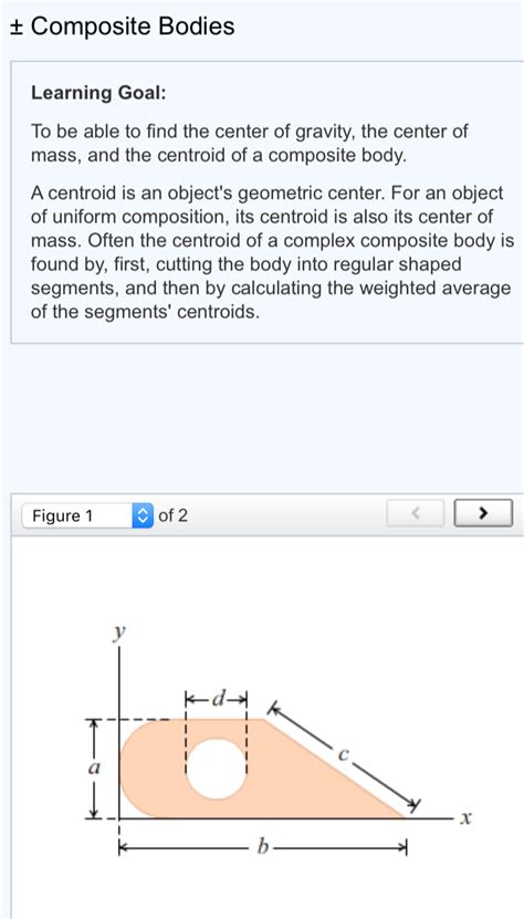 Solved To Be Able To Find The Center Of Gravity The Center Chegg