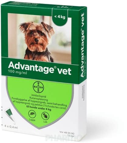 Advantage Vet Til Hund 100 Mg Ml 4 X 0 4 Ml Pharmo