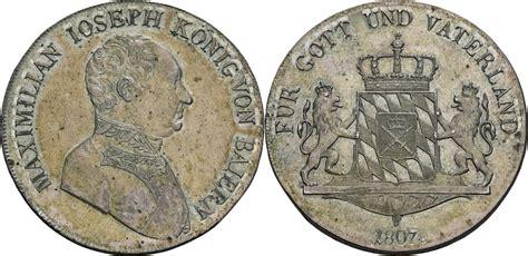 Bayern Konv Taler München 1807 Maximilian I IV Joseph 1799 1806