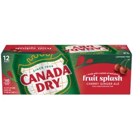 Fresh Pk Canada Dry Fruit Splash Cherry Ginger Ale Brand New