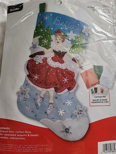 Bucilla Felt Applique Stocking Kit A Christmas Skate Unopened EBay