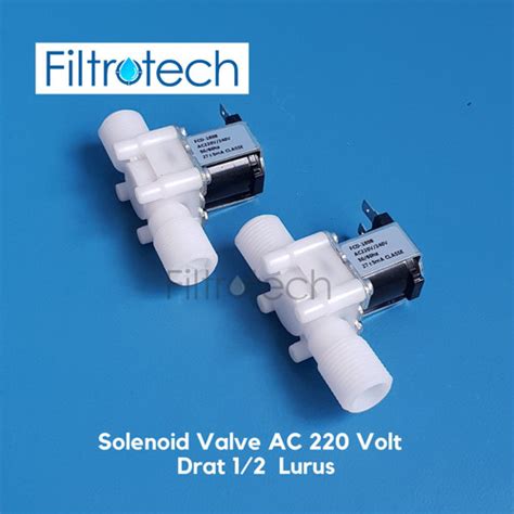 Jual Solenoid Selenoid Valve Plastik Drat 12 Ac 220 Model Lurus