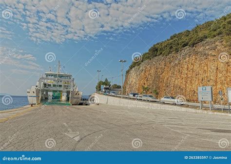 Boarding The Ferry In Porozina Port Cres Croatia Editorial Photography