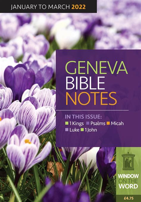 Geneva Bible Notes Jan Mar 2022 Day One Trade