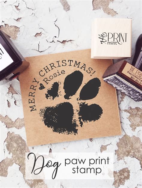 Christmas Custom Paw Print Stamp Merry Christmas Dog Paw Etsy